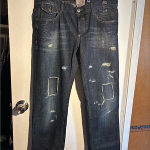 Dolce & Gabbana Men's Relaxed Fit Distressed Jeans - Dark Blue